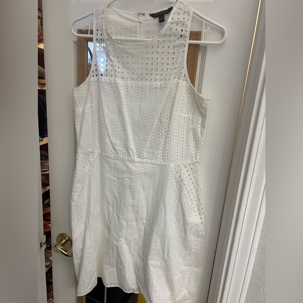 Banana Republic White‎ Eyelet Midi Dress